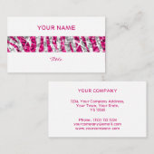 Glitz Zebra Roze streep terug Visitekaartje (Voorkant / Achterkant)