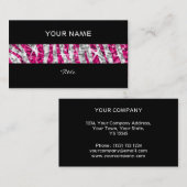 Glitz Zebra Roze streep zwart terug Visitekaartje (Voorkant / Achterkant)
