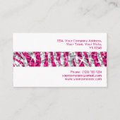 Glitz Zebra Roze stripe visitekaartje wit (Achterkant)