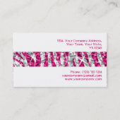 Glitz Zebra Roze stripe visitekaartje wit (Achterkant)