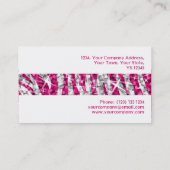 Glitz Zebra Roze stripe visitekaartje wit (Achterkant)