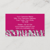 Glitz Zebra Roze visitekaartje roze (Achterkant)