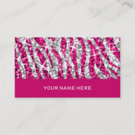 Glitz Zebra Roze visitekaartje roze