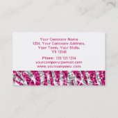 Glitz Zebra Roze visitekaartje wit (Achterkant)