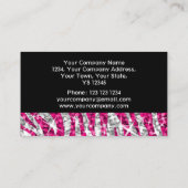 Glitz Zebra Roze visitekaartje zwart (Achterkant)