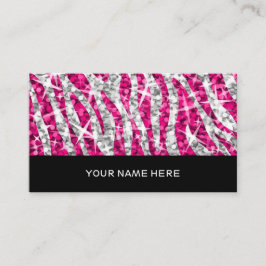 Glitz Zebra Roze visitekaartje zwart