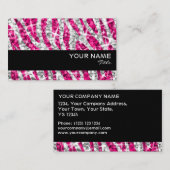 Glitz Zebra Roze visitekaartje zwarte streep (Voorkant / Achterkant)