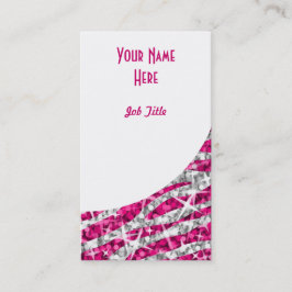 Glitz Zebra Roze witte curve portret Visitekaartje