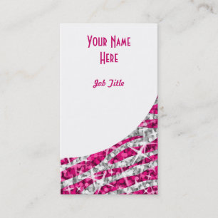 Glitz Zebra Roze witte curve portret Visitekaartje