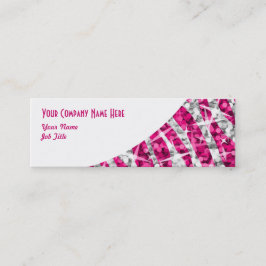 Glitz Zebra Roze witte kromme skinny Mini Visitekaartje
