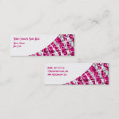 Glitz Zebra Roze witte kromme skinny Mini Visitekaartje (Voorkant / Achterkant)