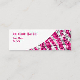 Glitz Zebra Roze witte kromme skinny Mini Visitekaartje
