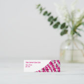 Glitz Zebra Roze witte kromme skinny Mini Visitekaartje (Staand voorkant)