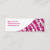 Glitz Zebra Roze witte kromme skinny Mini Visitekaartje (Achterkant)