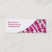 Glitz Zebra Roze witte kromme skinny Mini Visitekaartje (Achterkant)