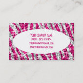 Glitz Zebra Roze witte ovale visitekaartje (Achterkant)
