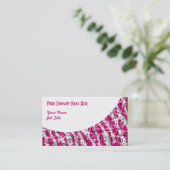 Glitz Zebra Roze witte visitekaartje (Staand voorkant)