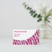 Glitz Zebra Roze witte visitekaartje (Staand voorkant)