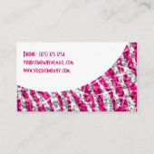 Glitz Zebra Roze witte visitekaartje (Achterkant)