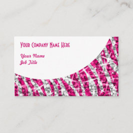 Glitz Zebra Roze witte visitekaartje