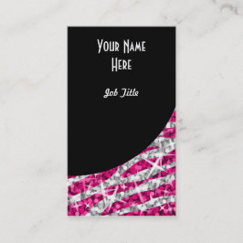 Glitz Zebra roze zwart kromme portret Visitekaartje