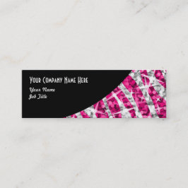 Glitz Zebra roze zwarte munt Mini Visitekaartje