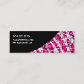 Glitz Zebra roze zwarte munt Mini Visitekaartje (Achterkant)