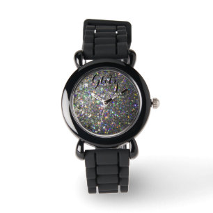 Glitz Zilver en Hologram Glitter Watch! Horloge
