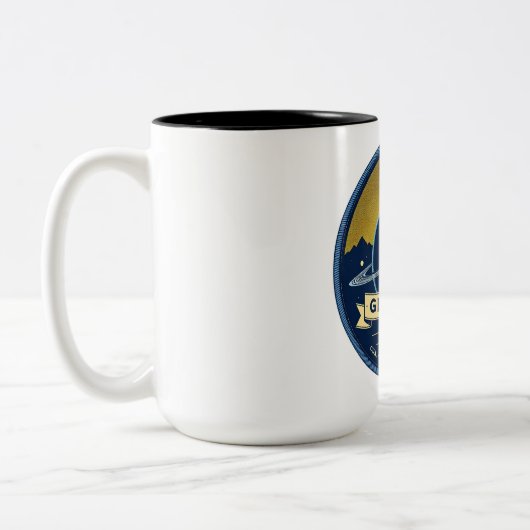 Glitzor-9 Ringed World Emblem – Collector Mug  Tweekleurige Koffiemok (Links)