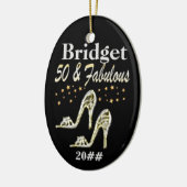 GLITZY 50E GEDATEERD & GEPERSONALISEERD ORNAMENT (Links)