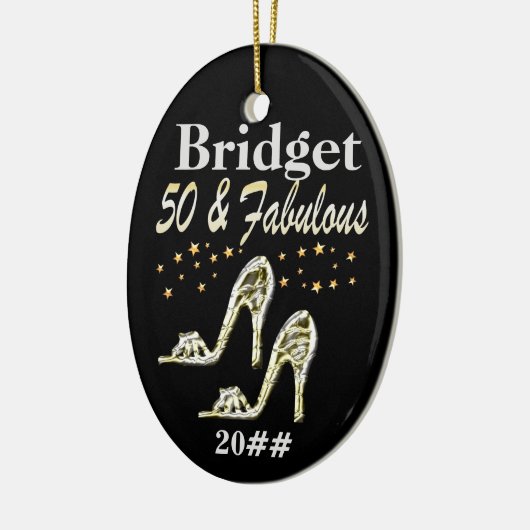GLITZY 50E GEDATEERD & GEPERSONALISEERD ORNAMENT (Links)