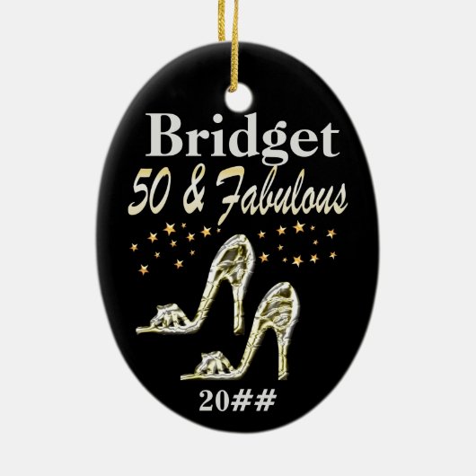 GLITZY 50E GEDATEERD & GEPERSONALISEERD ORNAMENT (Achterkant)