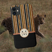Glitzy Animal Print Stripes Koper Glitter Case-Mate iPhone Case