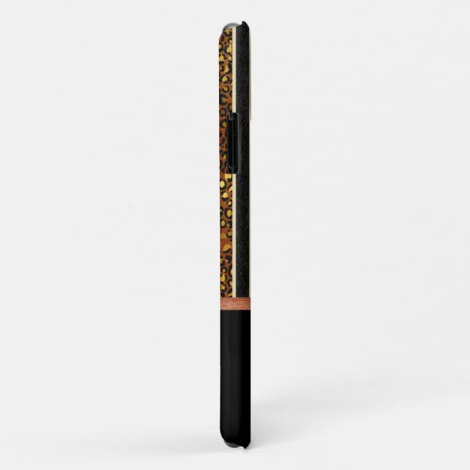 Glitzy Animal Print Stripes Koper Glitter Case-Mate iPhone Case (Achterkant/rechts)