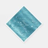 Glitzy Aqua Blue Bruiloft Servet (Hoek)