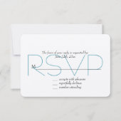Glitzy Aqua Blue RSVP (Voorkant)