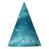 Glitzy Aqua Blue Turquoise Glitter Verjaardag Feesthoedjes (Voorkant)