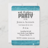 Glitzy Aqua Blue Turquoise Glitter Verjaardag Kaart (Voorkant)