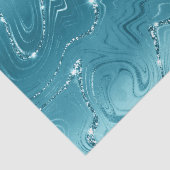 Glitzy Aqua Blue Turquoise Glitter Verjaardag Tissuepapier (Detail)