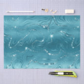 Glitzy Aqua Blue Turquoise Glitter Verjaardag Tissuepapier (Craft)