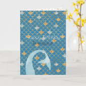 Glitzy Aqua Gold Glitter Sparkle Mermaid Kaart (Gele Bloem)