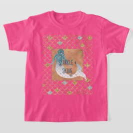 Glitzy Aqua Mermaid Blue Glitter T-shirt