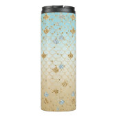 Glitzy Aqua Mermaid Blue Glitter Thermosbeker (Achterkant)