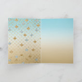 Glitzy Aqua Mermaid Blue Gold Gliter      Kaart (Binnen)