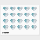 Glitzy Aqua Ombre Sparkle Hart Sticker (Vel)