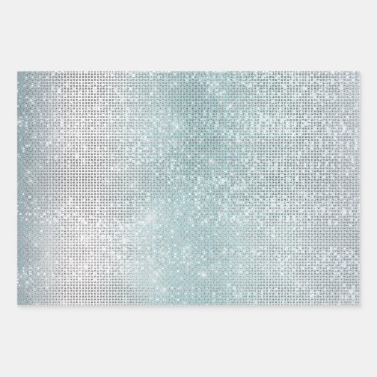 Glitzy Aqua Ombre Sparkle Inpakpapier Vel (Voorkant 3)