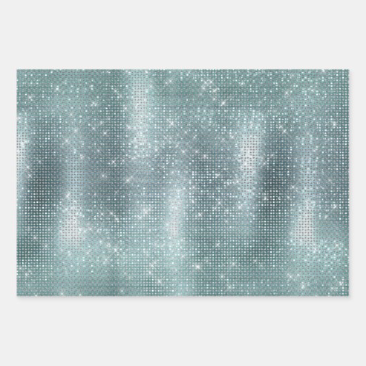 Glitzy Aqua Ombre Sparkle Inpakpapier Vel (Voorkant 2)