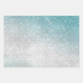 Glitzy Aqua Ombre Sparkle Inpakpapier Vel (Voorkant)