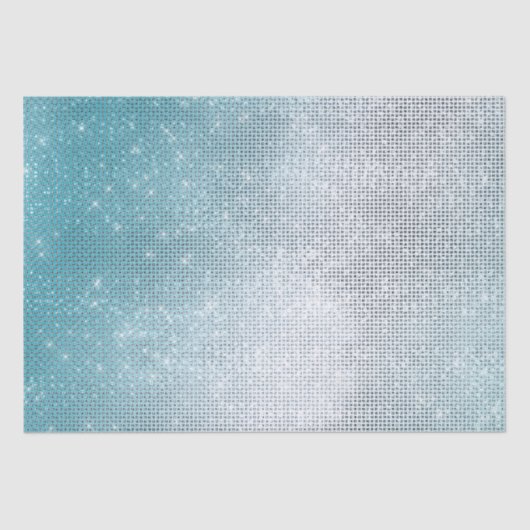 Glitzy Aqua Ombre Sparkle Tissuepapier (Voorkant)
