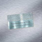 Glitzy Aqua Silver Sparkle Magnetisch Visitekaartje (Voorbeeld)